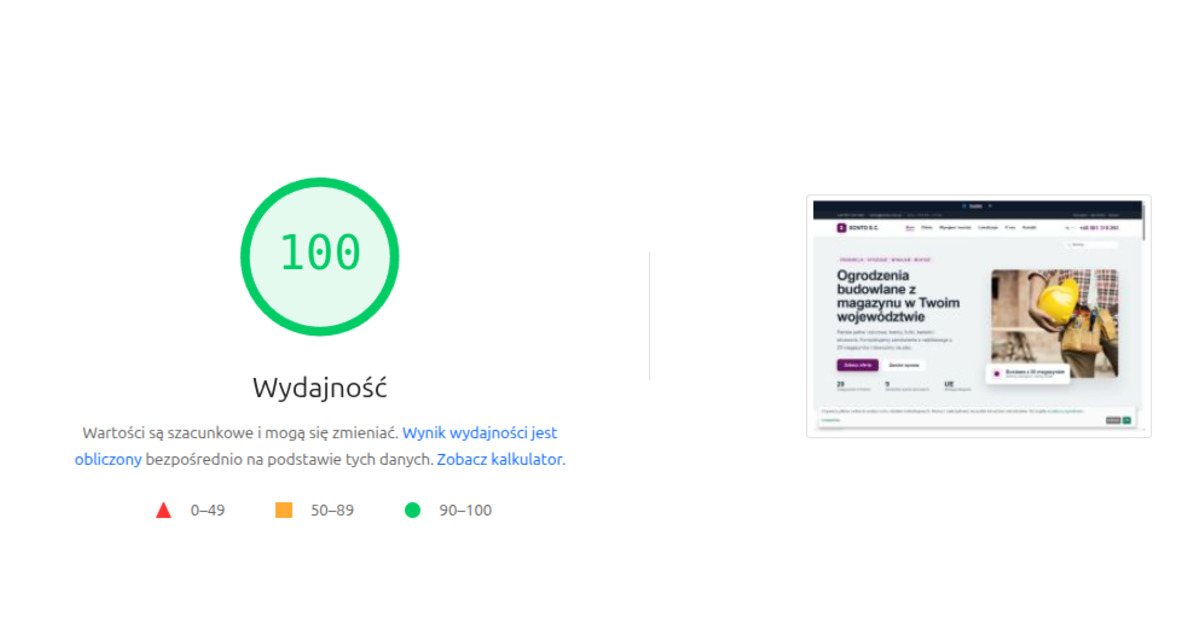 Ile punktów w Google PageSpeed ma strona z KOMPASFIRM? Test na prawdziwej stronie klienta