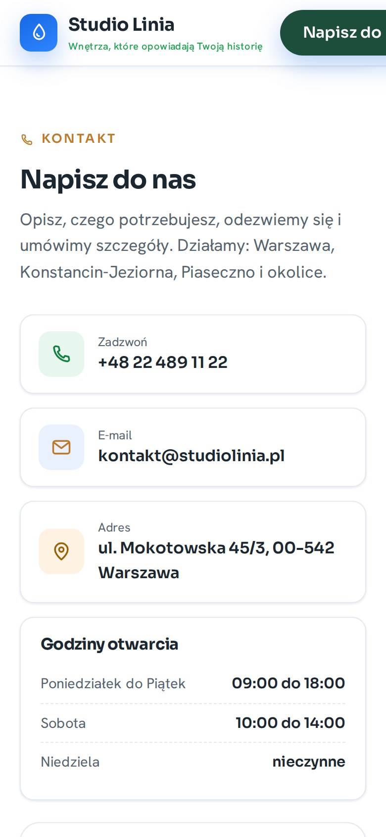 Studio Linia na telefonie, kontakt